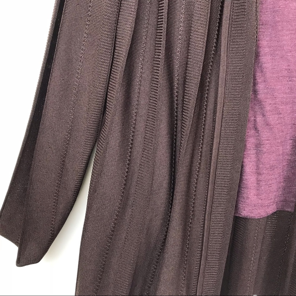 Exclusively Misook L NWT Brown Open Light Cardigan - Picture 5 of 8